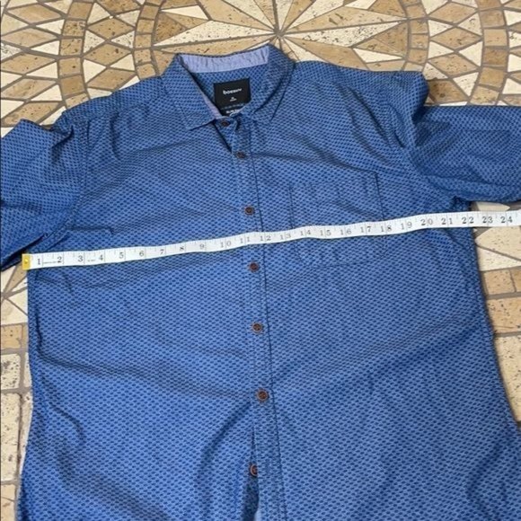 BOSSINI MEN'S Slim Fit Button Down Shirt Blue Size XL - Picture 7 of 11